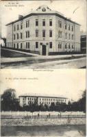 1914 Besztercebánya, Banská Bystrica; M. kir. állami kereskedelmi iskola és felsőbb leányiskola. Machhold F. / schools (tűnyomok / pin marks)