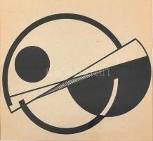 Kassák Lajos (1887-1967): Kompozíció. Szitanyomat, papír, jelzés nélkül, üvegezett keretben, 19,5×21,5 cm