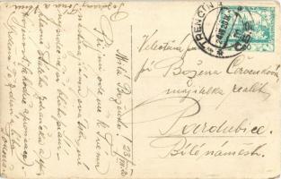 1920 Trencsén, Trencín; v parku, hrad / park, vár / park, castle. photo (EK)