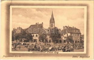 1913 Nagyszeben, Hermannstadt, Sibiu; Piac / Kleiner Ring / market square (EK)