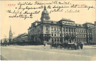 1908 Arad, Csanádi palota, lovas hintók. W.L. 914. / palace, horse chariot (EK)