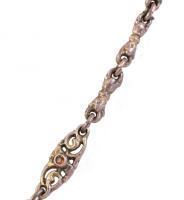 Ezüst(Ag) nyaklánc, gyönggyel díszített medálrésszel, jelzett, h: 45 cm, bruttó: 19,5 g