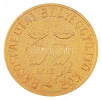 1973. 35 éves a Rákospalotai Bélyeggyűjtő Kör / Budapest 100 éves bélyegkiállítás aranyozott Al emlékérem (39mm) T:2