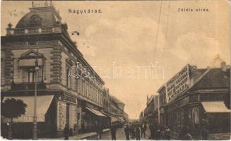 Nagyvárad, Oradea; Zöldfa utca, Beczkay, Kovács L. és Társa áruháza, Ferenczy üzlete. W.L. 970. / street, shops (EK)
