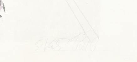 Shmuel (Alexander) Katz (1926-2010): Siratófal, Jeruzsálem. Szitanyomat, papír, jelzett. Művészpéldá...