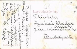 1912 Szatmárnémeti, Satu Mare; István tér, templom. Hollósi felvétele, W.L. ? / square, church (szak...