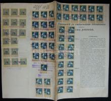 1914 63 oldalas építési dokumentum rengeteg (össz: 20 K 80 f) illetékbélyeggel