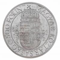 1991. 500Ft Ag "II. János Pál pápa látogatása" dísztokban T:PP patina Adamo EM120