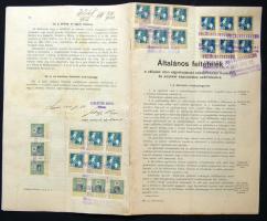 1914 24 oldalas építési dokumentum sok illetékbélyeggel