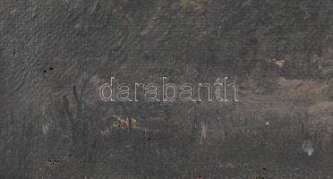 Dekoratív, antik szecessziós stílusú, kissé sérült fa keret, sérült olaj, vászon festménnyel, olvash...