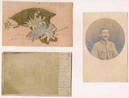 8 db RÉGI első világháborús katonai fotó és képeslap vegyes minőségben / 8 pre-1945 WWI K.u.K. military postcards and photos in mixed quality