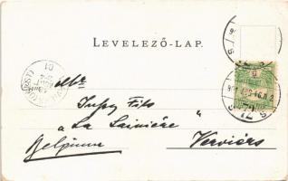 1901 Budapest V. Hungária szálloda, rakpart, gőzhajó. Kunstverlag München Ludwig Frank & Co. No....