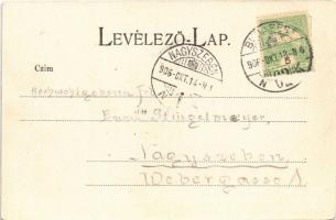 1906 Budapest VII. Izabella utca és Magyar színház, dohánytőzsde, Sonnenwirth Bernát üzlete (EK)