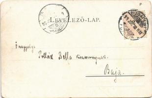1899 Budapest V. Károly körút, üzletek, villamos. Schmidt Edgar kiadása (kopott sarkak / worn corner...