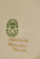 Zsolnay porcelán pillangó mintás áttört kaspó. Kézzel festett, jelzett, hibátlan. d: 20 cm, m: 17 cm