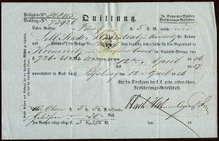 1856 Nyugta 3 kr CM illetékbélyeggel Körmöcbánya / Receipt