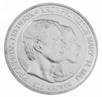 Dánia 2004. 200K Ag "II. Margit / A koronaherceg esküvője" tanúsítvánnyal, karton dísztokb...