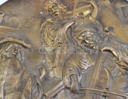 Mulató betyárok bronz fali dísz. Jelzés nélkül d: 30 cm