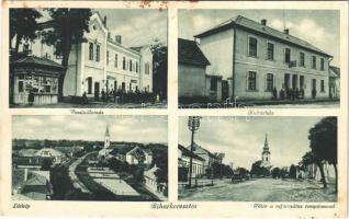 1937 Biharkeresztes, vasútállomás, kultúrház, látkép, Fő tér, Református templom (fa)