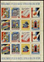 Kner nyomda reklámbélyegek 32-es teljes ív összeragadva