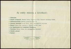 1908 Meghívó és program az orsz. Kossuth szövetség estélyére