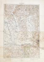 1907 Komorn és környékének katonai térképe, K.u.k. militärgeographisches Institut, foltos, 67×49 cm