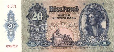 1941. 20P(2x) egymásutáni sorszámokkal T:I