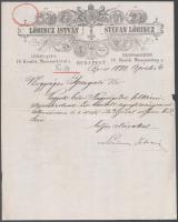 1882 Bp., Lőrincz István lábbeligyárának fejléces levélpapírjára írt levél, szakadással