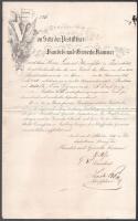1859 Pest, Pest-Budai Kereskedelmi- és Iparkamara fejléces levélpapírjára írt levél