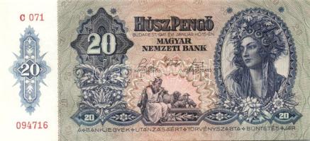 1941. 20P(2x) egymásutáni sorszámokkal T:I