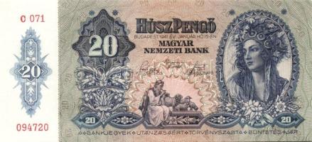 1941. 20P(2x) egymásutáni sorszámokkal T:I