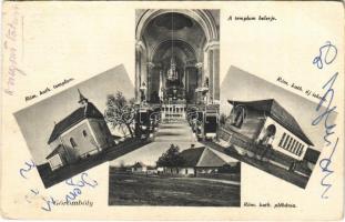 1943 Görömböly (Miskolc), Római katolikus templom, belső, Római katolikus új iskola és plébánia. Hangya Szövetkezet kiadása (EB)