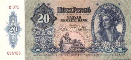 1941. 20P(2x) egymásutáni sorszámokkal T:I