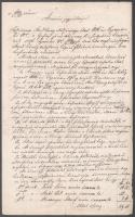 1876 Szend községbeli árverési jegyzőkönyv, amelyben felsorolják a helyi földek haszonbérbe adását, aláírásokkal, pecsételve, 2 kézzel írt oldal