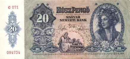 1941. 20P(2x) egymásutáni sorszámokkal T:I