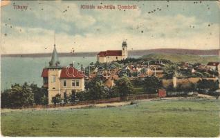 1912 Tihany, kilátás az Attila-dombról, nyaraló, villa, apátság (fl)