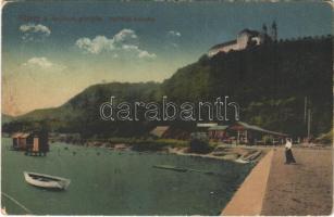 1919 Tihany, Balaton-part, Apátsági kolostor, csónak (EK)