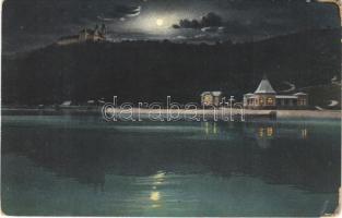 Tihany, a Balaton partján este (kopott sarkak / worn corners)