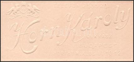 1930 Horn Károly cukrász Bp. XI. ker. Horthy Miklós út (Bartók Béla út) 10. tortalapja, papírkarton,...
