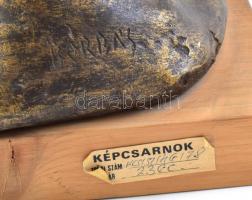 Borbás Tibor (1942-1995) Radnóti Miklós. Bronzírozott epoxi. Jelzett, képcsarnokos címkével. 23 cm +...