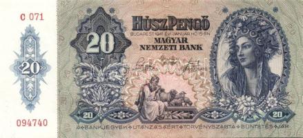 1941. 20P(2x) egymásutáni sorszámokkal T:I