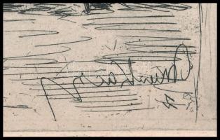 Munkácsy Mihály (1844-1900): Konyhában. Munkácsy egyetlen rézkarca, papír, jelzett a karcon. Kissé f...