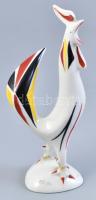 Hollóházi "art deco" kakas. Kézzel festett, jelzett, hibátlan 14 cm