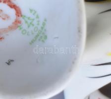 Hollóházi "art deco" kakas. Kézzel festett, jelzett, hibátlan 14 cm