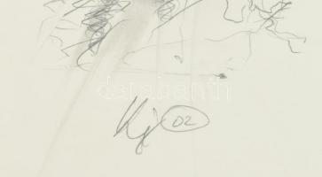 Ki vagy Kj 02 jelzéssel: Hatások. Vegyes technika, papír, üvegezett keretben, 28×35 cm