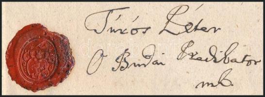 1789 Igazolás 200 forint adomány átvételéről, melyet gróf Wartensleben Károly generális adott az (ó)...