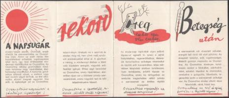 cca 1935 Ovomaltine gyógyítószer kihajtható képes reklámnyomtatványa, szép állapotban