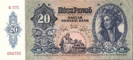 1941. 20P(2x) egymásutáni sorszámokkal T:I