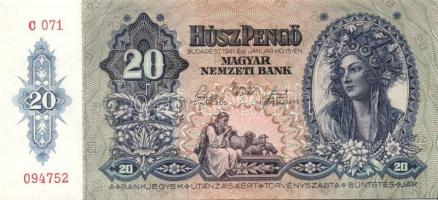 1941. 20P(2x) egymásutáni sorszámokkal T:I