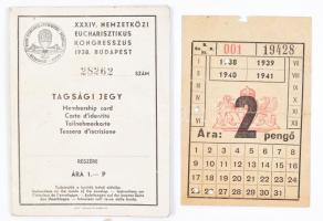 1938 A Budapesti Nemzetközi Eucharisztikus Kongresszusra szóló szett, összesen: 7 db - térképes tags...